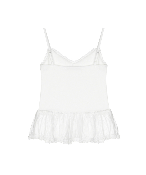 LACE PEPLUM SLEEVELESS TOP_WHITE