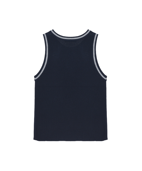 MINIMAL RIBBED SLEEVELESS TOP_NAVY