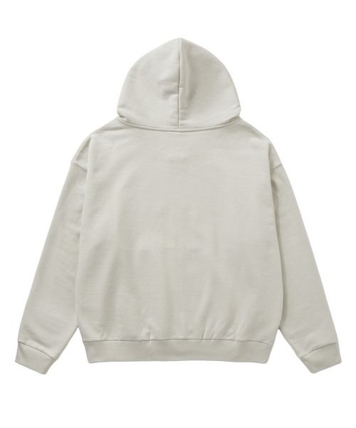 APPLIQUE ABLE OVERSIZE HOOD ZIP UP IN GREY