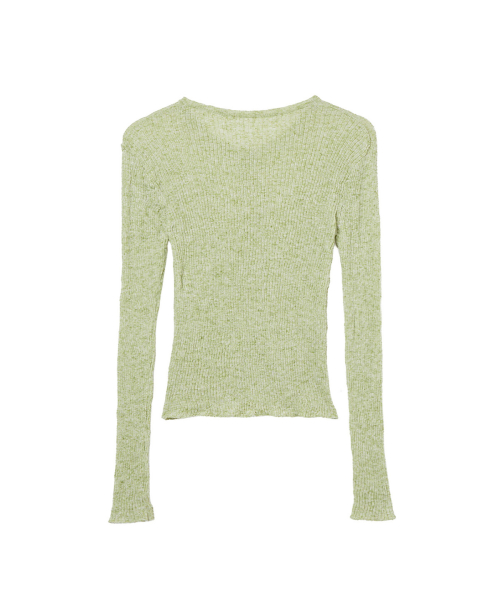 BUTTON POINT PLEATS CARDIGAN IN GREEN