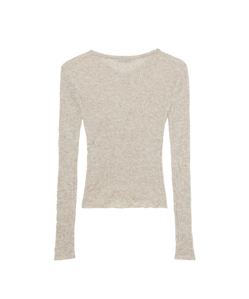 BUTTON POINT PLEATS CARDIGAN IN BEIGE