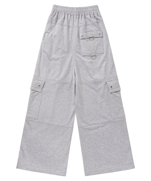 METAL DETAIL SWEAT PANTS IN MELANGE GREY