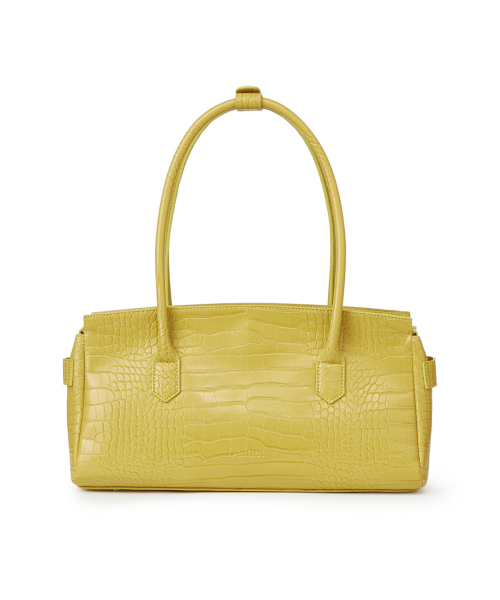 CROCODILE PATTERN TWO-WAY BAG IN MUSTARD