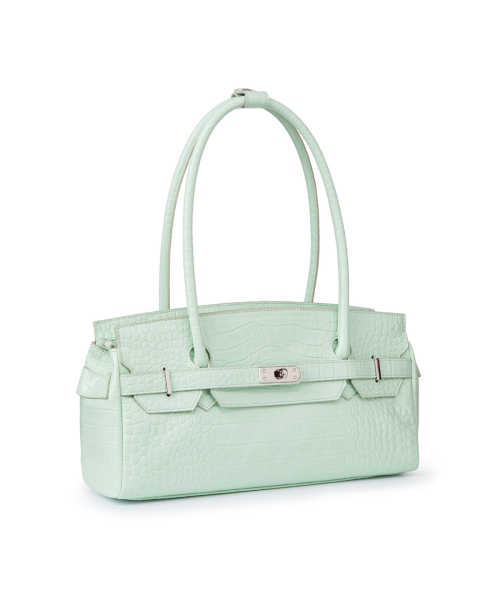 CROCODILE PATTERN TWO-WAY BAG IN MINT
