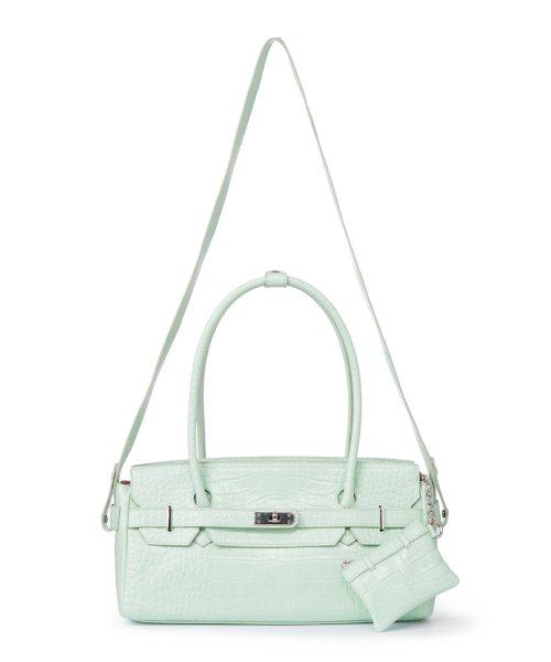 CROCODILE PATTERN TWO-WAY BAG IN MINT