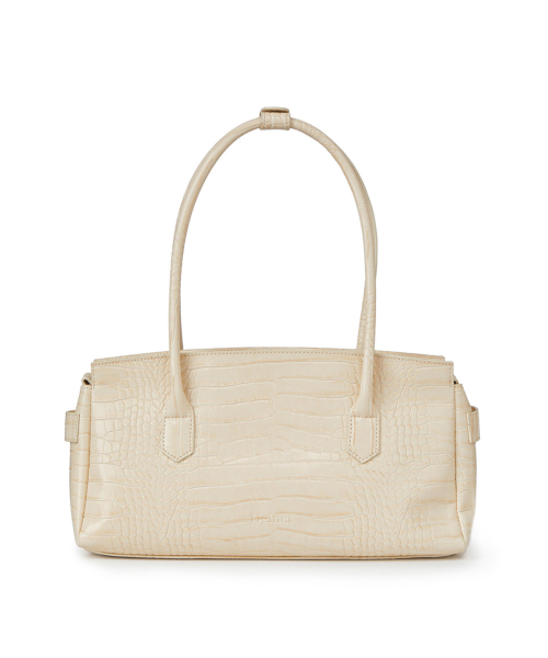 CROCODILE PATTERN TWO-WAY BAG IN CREAM
