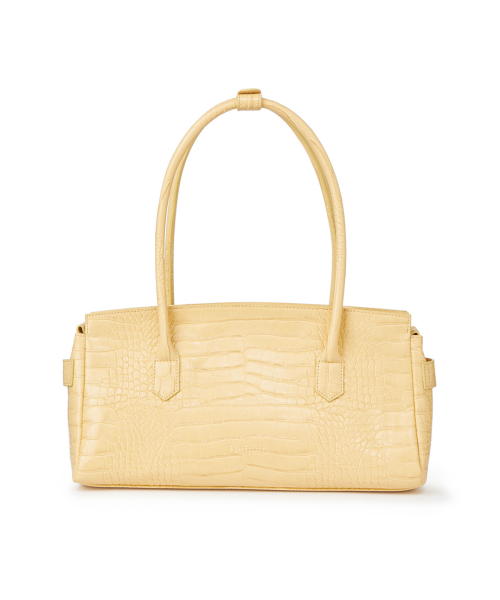 CROCODILE PATTERN TWO-WAY BAG IN BUTTER