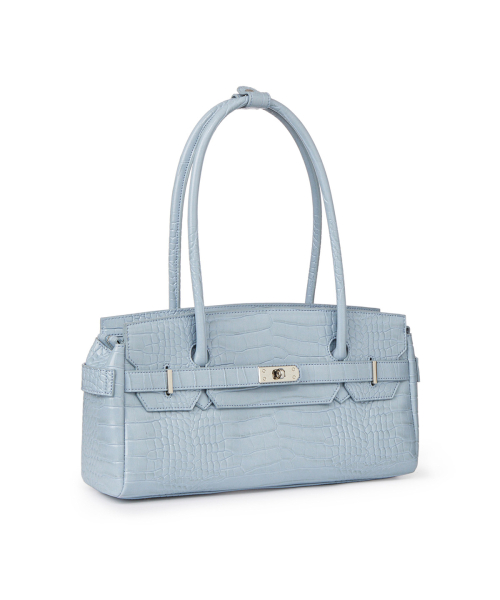 CROCODILE PATTERN TWO-WAY BAG IN SKY BLUE