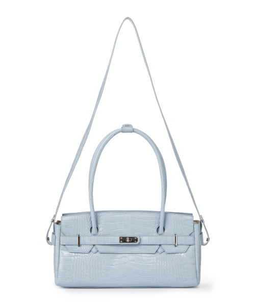 CROCODILE PATTERN TWO-WAY BAG IN SKY BLUE