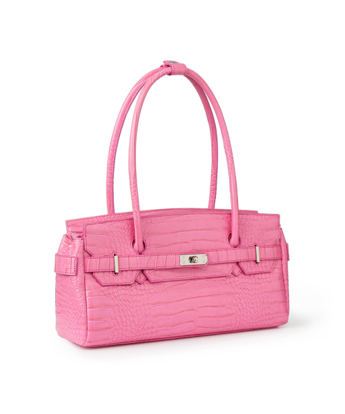 CROCODILE PATTERN TWO-WAY BAG IN PINK