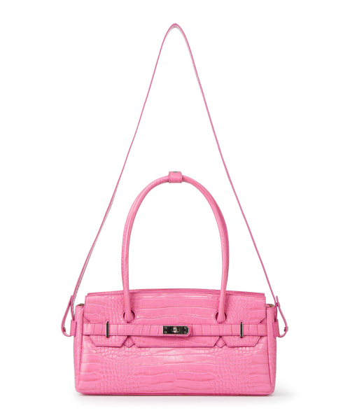 CROCODILE PATTERN TWO-WAY BAG IN PINK