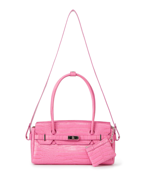 CROCODILE PATTERN TWO-WAY BAG IN PINK