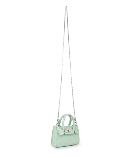 CROCODILE PATTERN CHAIN MINI BAG IN MINT