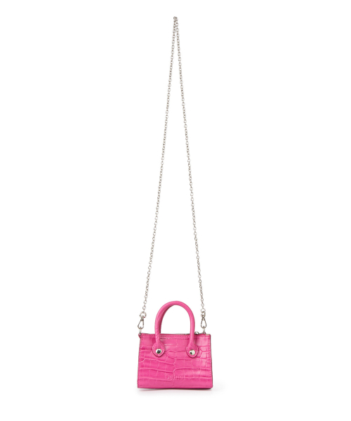 CROCODILE PATTERN CHAIN MINI BAG IN HOT PINK