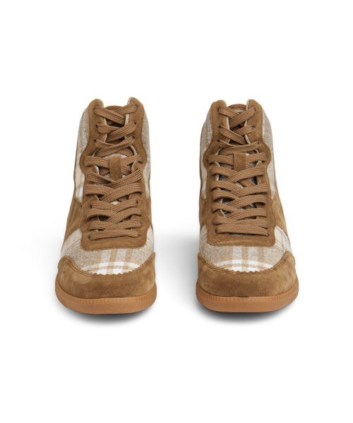 CHECKERED HIGH TOP SNEAKERS IN BEIGE