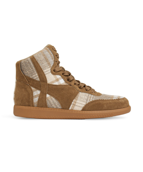 CHECKERED HIGH TOP SNEAKERS IN BEIGE