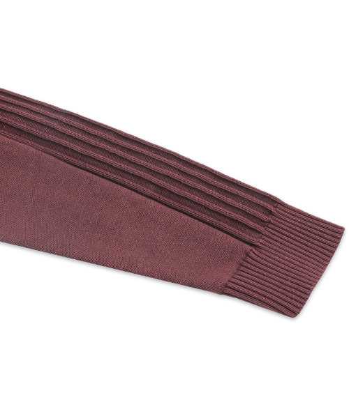 XTK184 슬림핏 빈티지 워싱 니트 집업 (BURGUNDY)