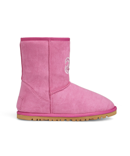 PATCH COLOR FAUX SUEDE BOOTS IN PINK
