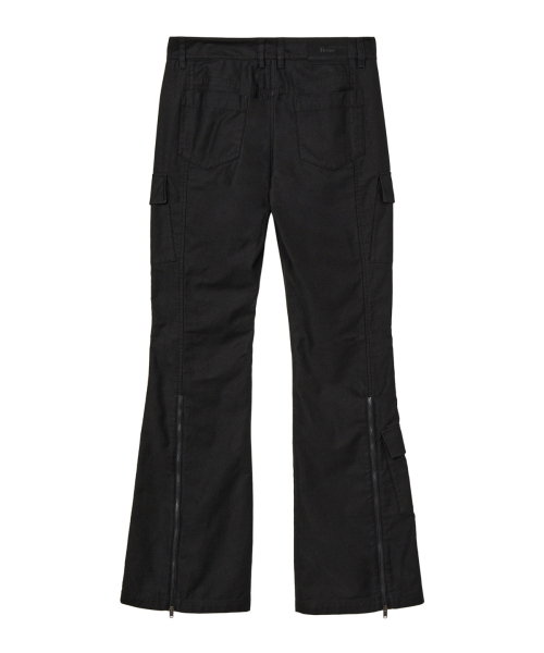 COTTON SEMI BOOTCUT PANTS IN BLACK