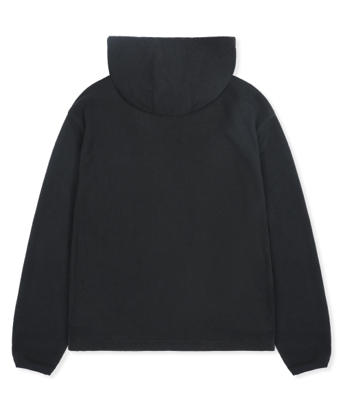 XJ148 커브드 지퍼 라이트 플리스 후드 집업 (BLACK)