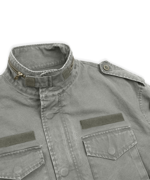 XJ143 밀리터리 빈티지 워싱 롱 M-65 필드 자켓 (KHAKI)