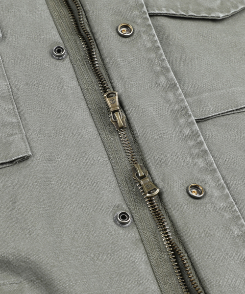 XJ143 밀리터리 빈티지 워싱 롱 M-65 필드 자켓 (KHAKI)