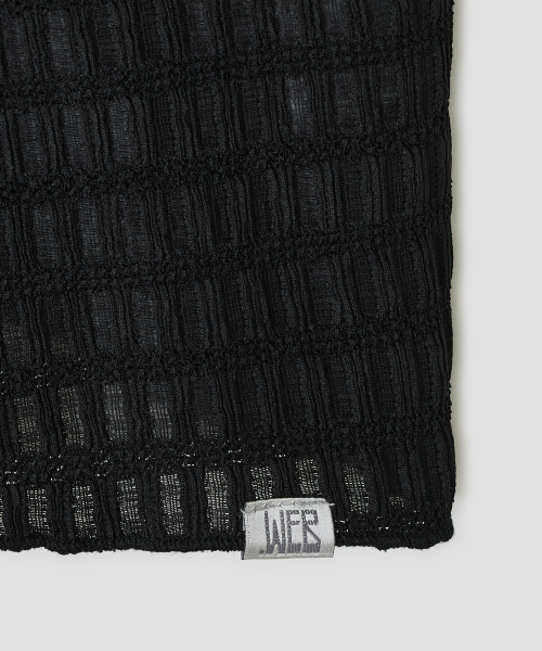 Textured Mock Neck Top [Black]