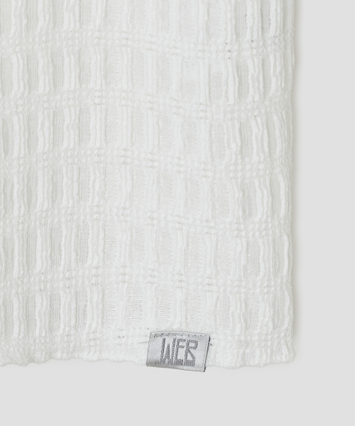 Textured Mock Neck Top [White]