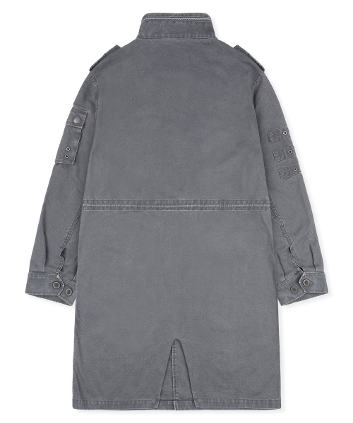 XJ143 밀리터리 빈티지 워싱 롱 M-65 필드 자켓 (CHARCOAL)