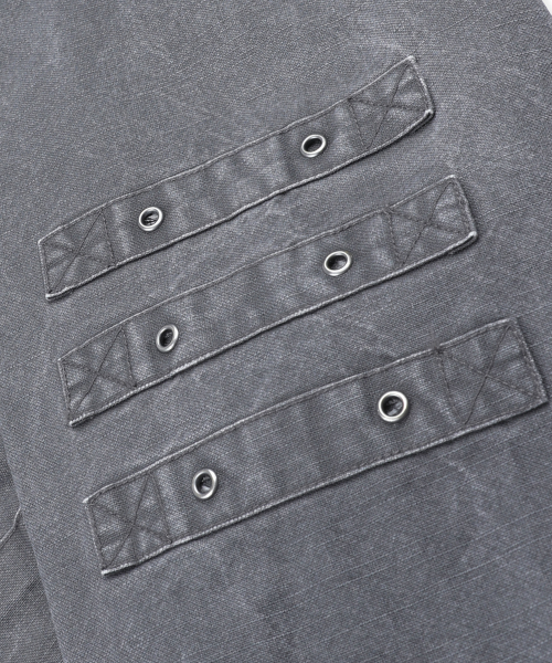 XJ143 밀리터리 빈티지 워싱 롱 M-65 필드 자켓 (CHARCOAL)