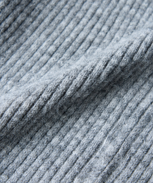 HAND STITCH KNIT ZIP-UP [LIGHT GREY]