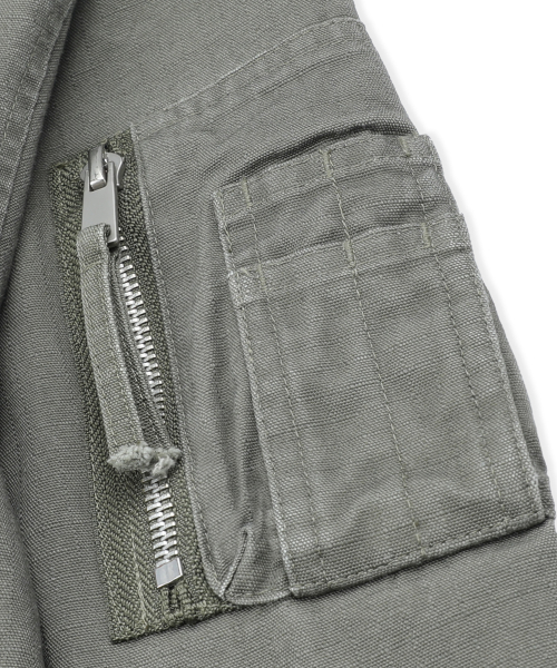 XJ141 멀티 지퍼 크롭 MA-1 자켓 (KHAKI)
