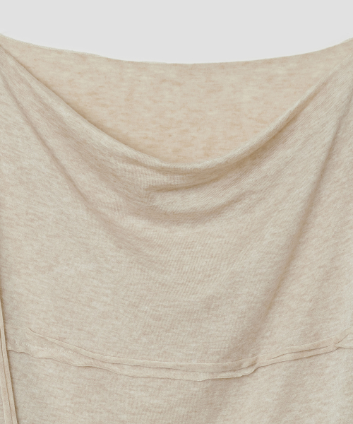 Draped Ruched Top [Beige]