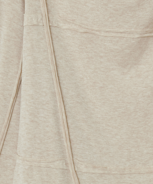 Draped Ruched Top [Beige]