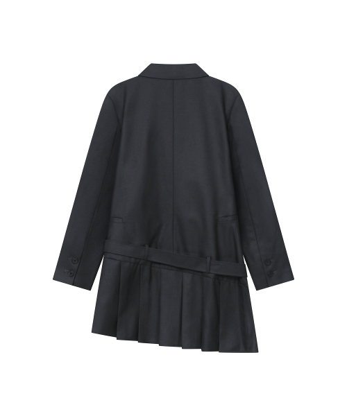 Classic belted jacket dress CHARCOAL
