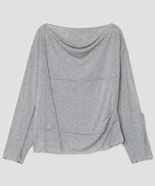 Draped Ruched Top [Gray]