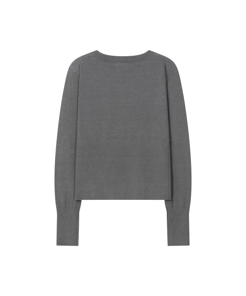 Logo fitted knit top CHARCOAL