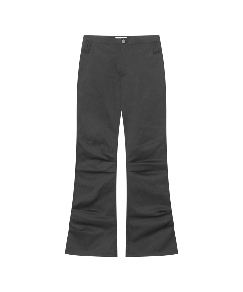 One pocket layered skirt pants SET CHARCOAL