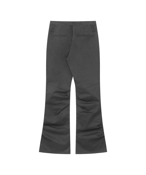 One pocket layered skirt pants SET CHARCOAL