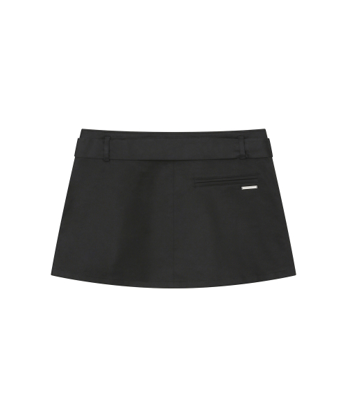One pocket layered skirt pants SET BLACK