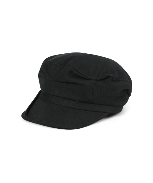 Folding button newsboy cap BLACK