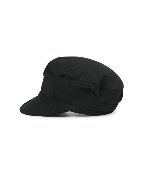 Folding button newsboy cap BLACK