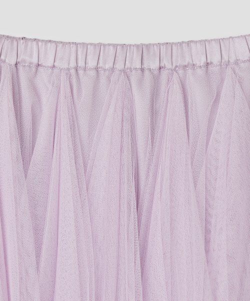 Asymmetric Mesh Skirt [Purple]