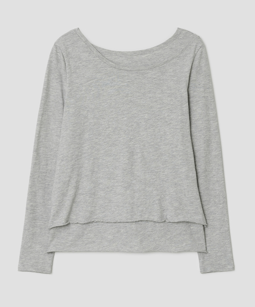 Soft Shirring Layered Top [Gray]