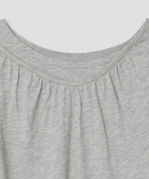 Soft Shirring Layered Top [Gray]