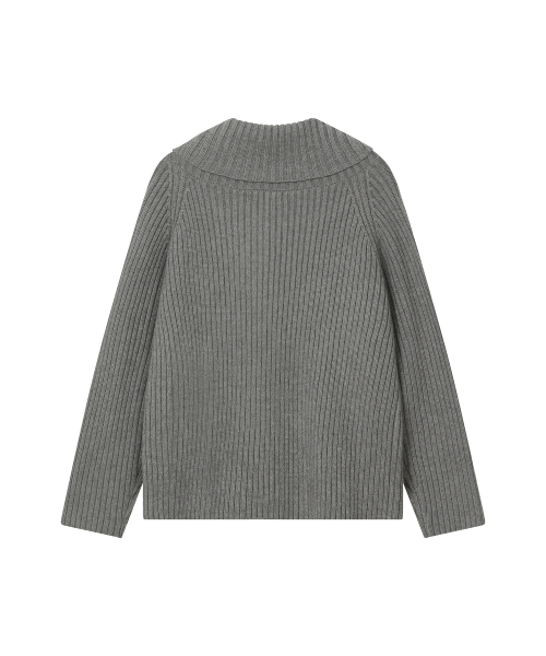 Wide shawl collar knit GREY