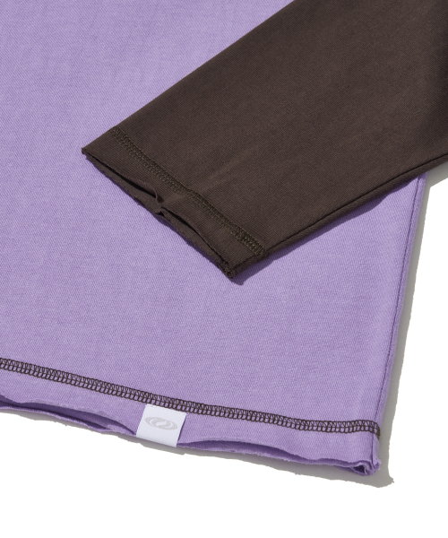 Raw Edge Raglan Long Sleeve Tee_Purple