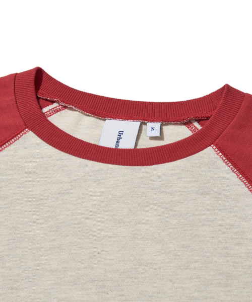 Raw Edge Raglan Long Sleeve Tee_Oatmeal