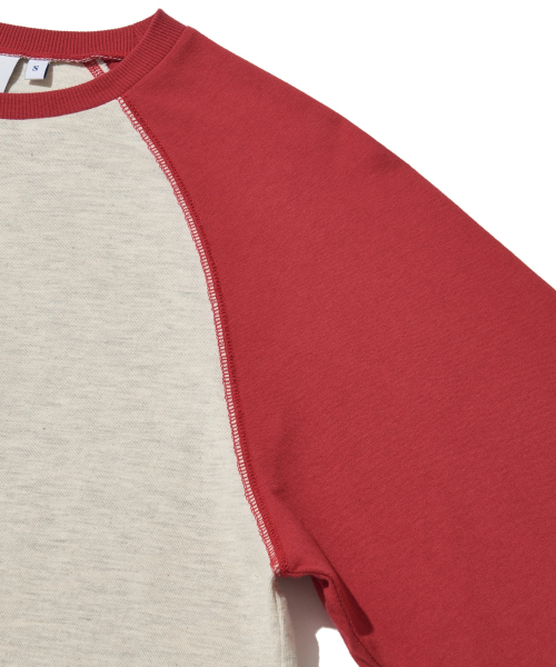 Raw Edge Raglan Long Sleeve Tee_Oatmeal