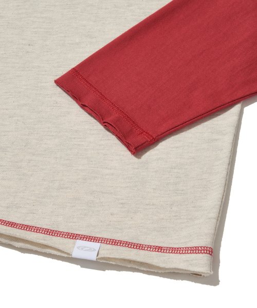 Raw Edge Raglan Long Sleeve Tee_Oatmeal